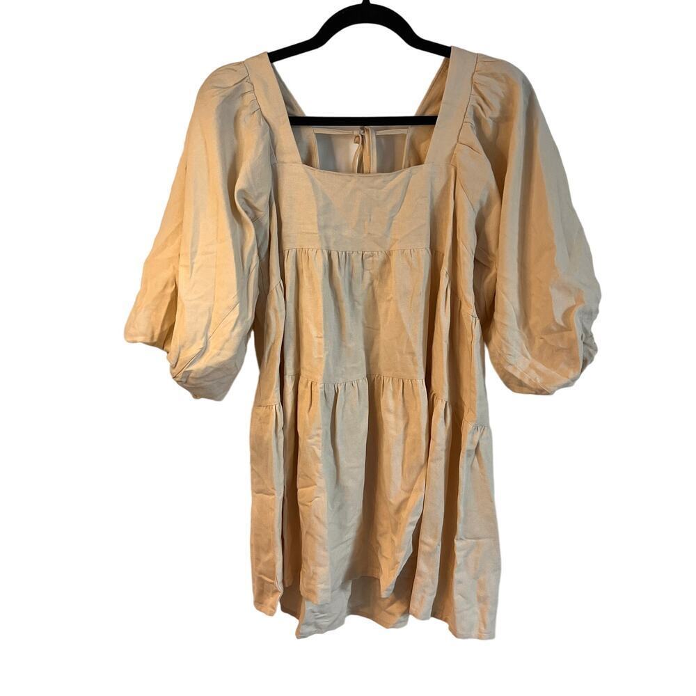 SNDYS The Label Bone Puff Sleeve Mini Dress Size Small